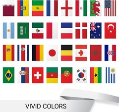 Vivid Flag Bunting for World Cup Parties, 33 Feet of Soccer Celebration Decor