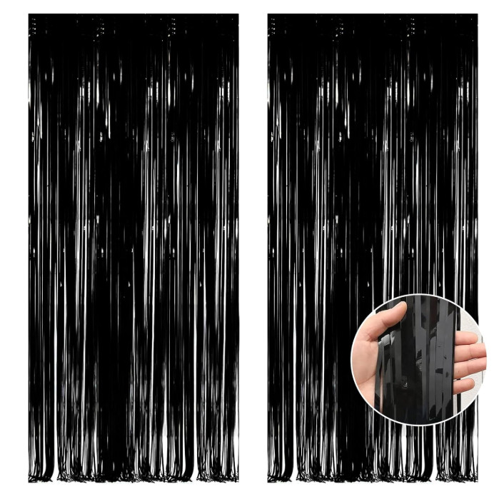 NEW OHOME Part Decoration New Years Black Streamers 2 Pack