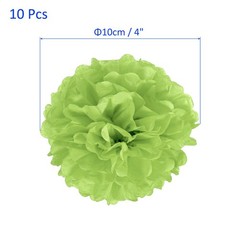 10 Pack Lime Green Tissue Pom Poms, 4 Inch, Wedding, Party, Birthday Decor