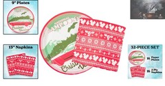 32-Pack National Lampoon’s Partyware: Elegant Plates & Napkins for Holiday Cheer