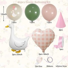One Silly Goose Birthday Decorations Girl – Goose Balloons with Pink Printed …