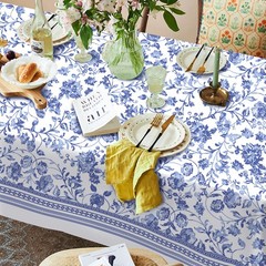 Virtumob 60×102 Blue Floral Rustic French Country Rectangle Tablecloth