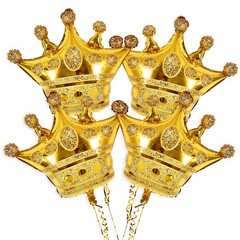 4 Pcs Crown Balloons 24 Inch Gold Crown Shaped Foil Mylar Balloons for Annive…