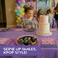 KPop Demon Hunters Birthday Decorations | KPop Demon Hunters Plates and Napkins,