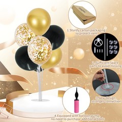 TONIFUL Graduation Decorations 2026 6 Set Balloon Centerpieces for Table,Black