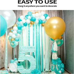 Crepe Paper Streamers 6 Rolls 492ft，Green and Blue Party Decorations Streamers (