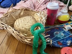 Misc. Items For Hawaiian/Luau Party/Pool, 16 Pcs, Straw Hat, Cups, Lei, Lanterns