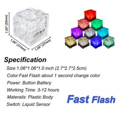 120*Glowing LED Ice Cubes Flash Light For Party Bar Drinks Wine Glass Decorate