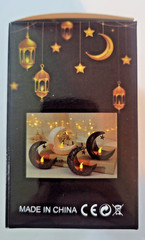 Eid Mubarak LED Candle Light Moon Star Ornaments 2024 Ramadan Kareem Home Decora