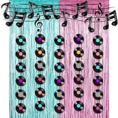 VioraWhite 18pcs 50s Musical Party Decoration Retro Rock and Roll Sock Hop