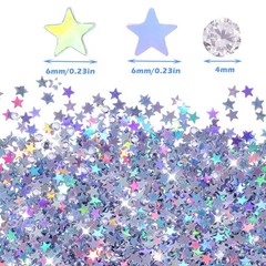 Iridescent Star Confetti Metallic Foil Table Confetti Stars Sequin Sprinkles