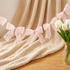 12-Piece Pink Bow Garland for Weddings, Birthdays, and Special Events Decor