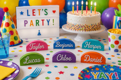 Personalized Name Place Cards | Kids Birthday Party Decorations