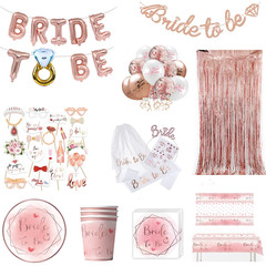 Bride to Be Party Decorations Balloons Napkin Cups Veil Sash Team Bride Wedding