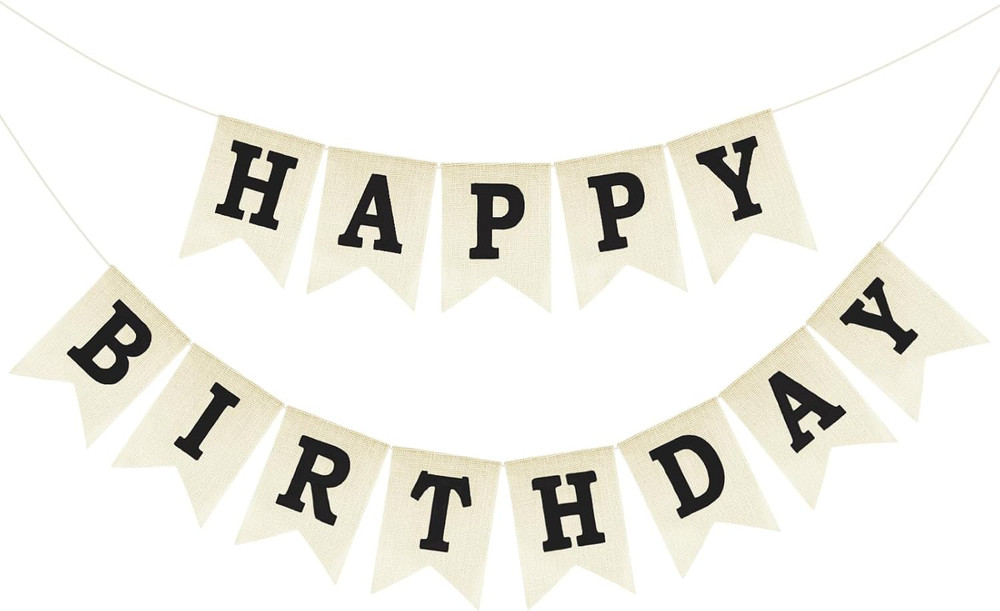 Happy Birthday Banner – NO DIY Happy Birthday Decorations Burlap Happy Birthday