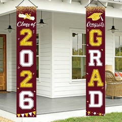 Graduation Decorations 2026, Maroon and Gold Door Porch Signs, Graduation Ban…