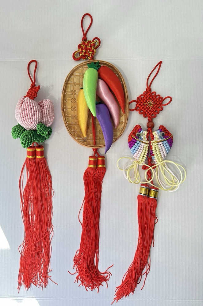 Lunar New Year Chinese New Year Set Of 3 Tassel Pendant Hanging Decorations