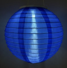 Red, White & Blue LED Vinyl Lanterns, Chinese / Japanese Hanging Paper Good Cond
