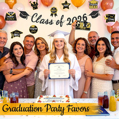 Graduation Decorations 2026, Class of 2026 – Party Supplies Kit with Black and G