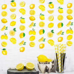 8Pcs Lemon Hanging Garlands Yellow Lemon Birthday Party Decorations Lemonade The