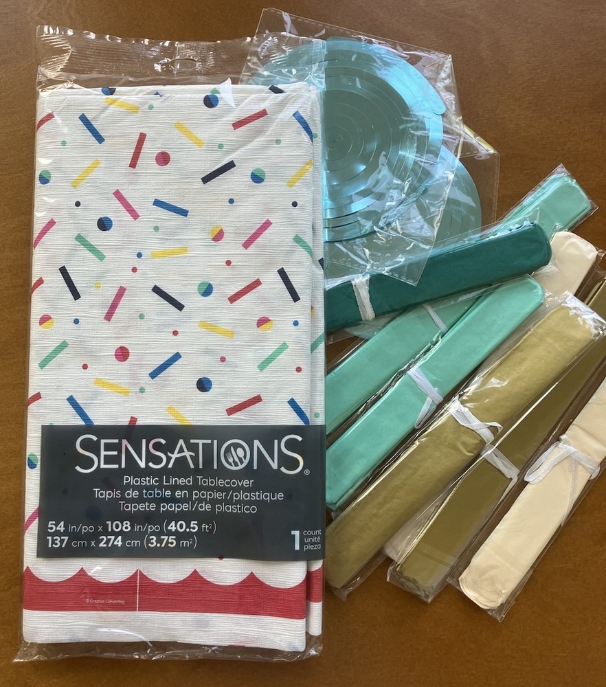 Rectangle Party Tablecloth Plus Party Decorations