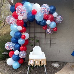 Red White Blue 4th of July Balloons, 60pcs Pearl Navy Light Blue Red White Co…
