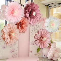 6 Pcs 31.5 » 24 » Pink Giant Paper Flowers Decorations for Wall Extra Large P…