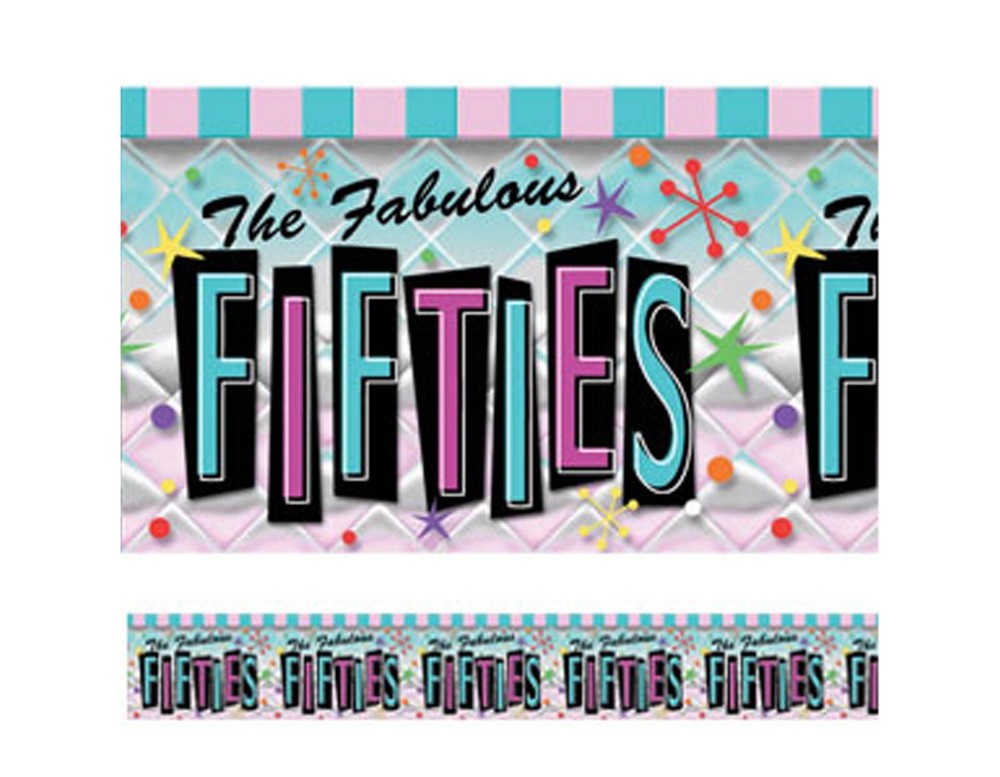 FABULOUS 50s PLASTIC SCENE SETTER (1CT) Birthday Supplies Pictures Celebrate