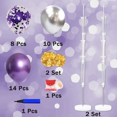 2 Set Floor Balloon Stand Kit with String Light Balloon Holder Centerpieces F…