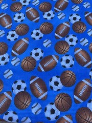 81” x 132” Blue TABLECLOTH Ball Print for Kids Child Baby Fun Birthday Party