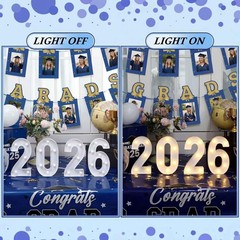 Lunmon 114 Pcs Blue and Black Graduation Decorations Class of 2026 Include Gr…