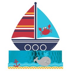 AHOY MATEY NAUTICAL CENTREPIECE PARTY TABLE DECORATION SAILBOAT OCEAN ANCHOR