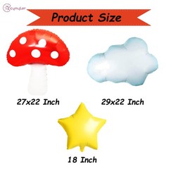 Video Game Theme Balloons Kit Cloud, , Super Star, White Red Yellow Foil Ball…
