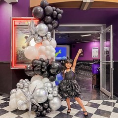 Black and Silver Balloons, 60pcs 12 Inches Black White Silver Confetti Balloo…