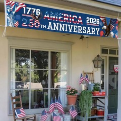 250th Anniversary Banner 120″ x 20″ America 1776-2026 US 250 Years Birthday F…