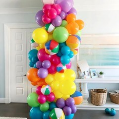 Multicolor Summer Balloon Arch Kit, Assorted Color Blue Purple Orange Green P…