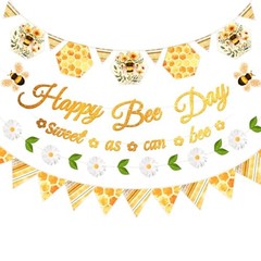Bumblebee Party Decorations – Happy Birthday Banner – DIY Pre-Strung – Happy Bee