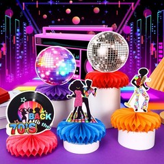 10 Pcs 70s Disco Party Decorations Back to 70s Honeycomb Centerpieces for The…