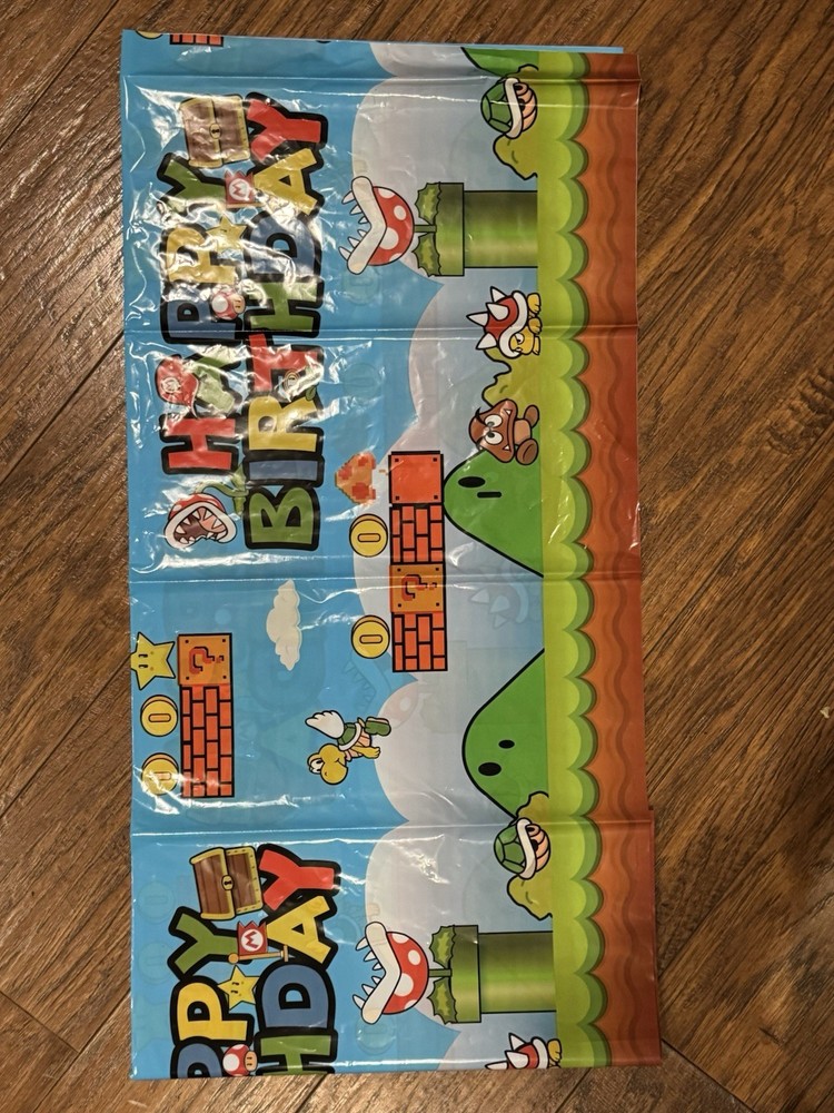 1pc Super Mario Table Cover “Happy Birthday” 9’ x 4.5’