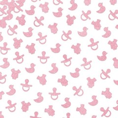 150Pcs Baby Shower Gender Reveal Decorations Girls Pink Glitter Table Decor