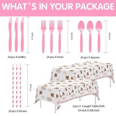 Cowgirl Party Decorations Tableware – Horse Theme Saddle Up Western Party Sup…