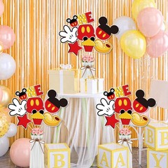 28 Pcs Red Mouse 1st Birthday Centerpieces Table Toppers Party Supplies