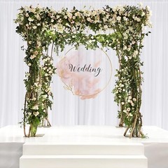 Cortinas de fondo blanco de 5×10 pies, 2 paneles, para fiesta, boda, Baby Shower