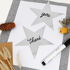 Star Cutouts, 24PCS Metallic Double Printed Paper Stars, 6 Inch Cardboard Decora