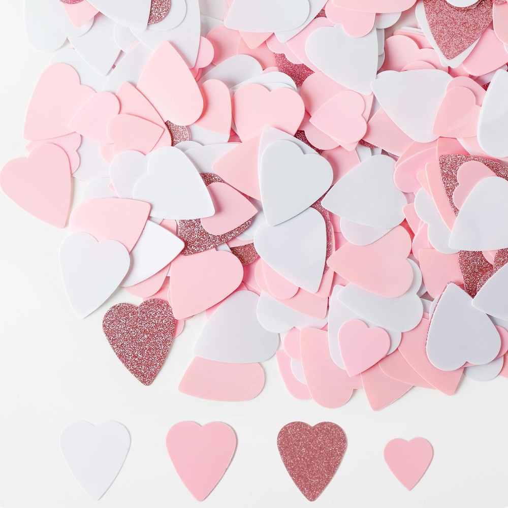 60g Rose Gold Pink White Heart Shaped Paper Table Scatter Confetti for Wedding