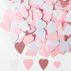 60g Rose Gold Pink White Heart Shaped Paper Table Scatter Confetti for Wedding