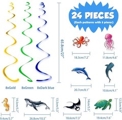 Durable 24 Pcs Ocean Party Hanging Swirls – Perfect for Summer Celebrations