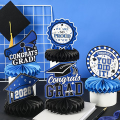 10 PCS Graduation Party Decorations Class of 2026,Blue and Black Congrats Grad H