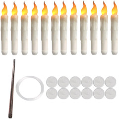 12/24pcs Floating Flameless Candles Flickering Warm Light with Remote Wand