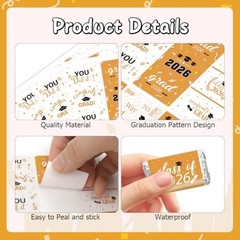 Graduation Party Decorations 2026 – 240PCS Congrats Grad Candy Wrapper Stickers,